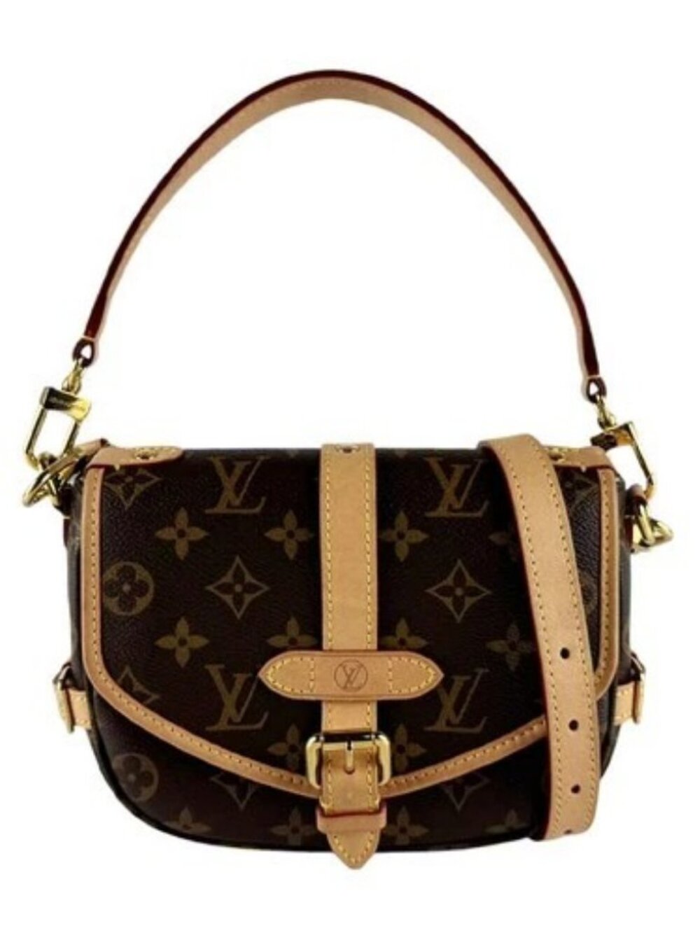 Auth LOUIS VUITTON Monogram Saumur BB Shoulder Bag Handbag Brown M46740 - z10630